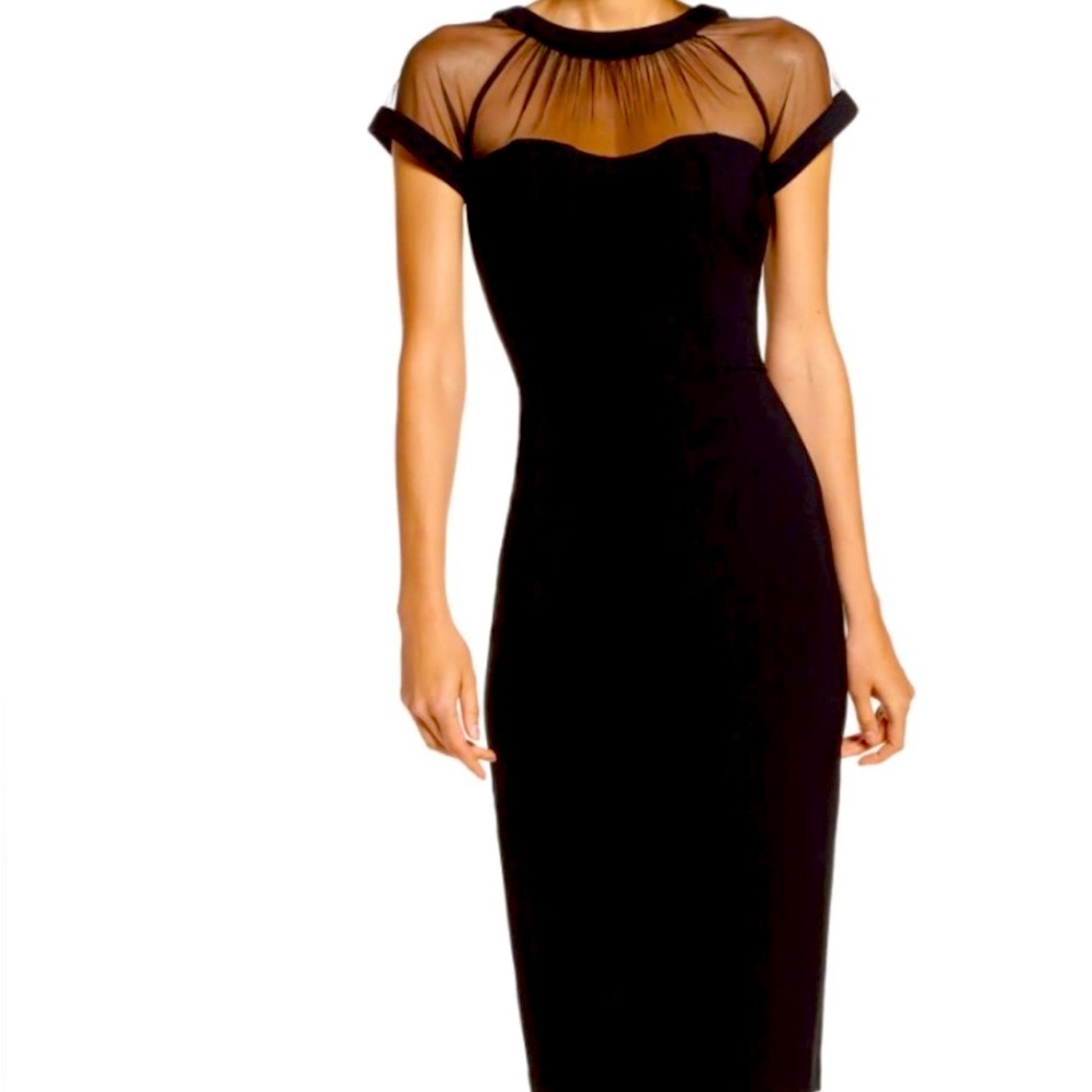 Signature by Robbie Bee Illusion Round Neck Sheath Dress